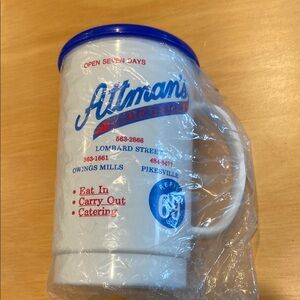 Attman’s deli drink cup, plastic